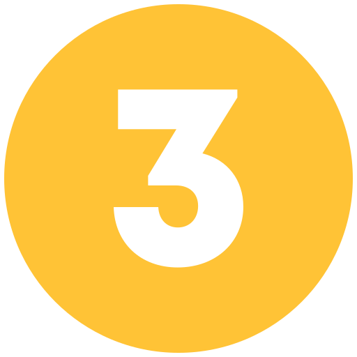 Yellow circle with number three