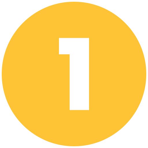 Yellow circle with number one